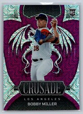 2023 panini chronicles baseball bobby miller crusade purple mojo prizm rc 20/50