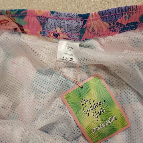 Cakeworthy Golden Girls Swim Shorts Unisex AOP Pink 2XL NEW - Picture 8 of 9