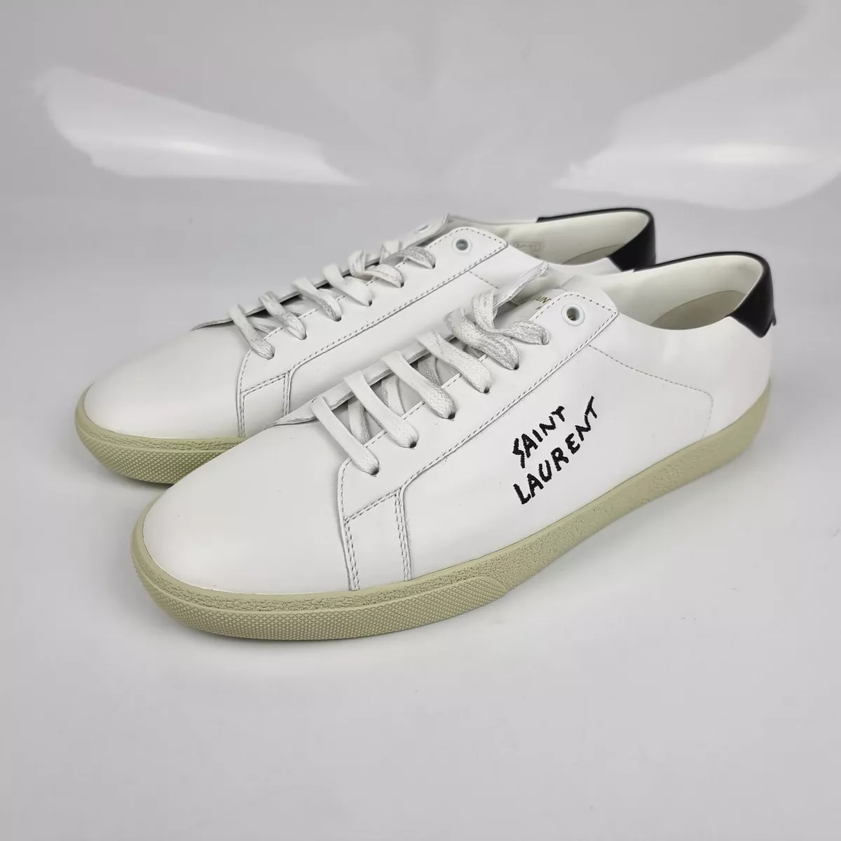 pence angst Scrupulous Saint Laurent Court White Sneakers New Size 43 | eBay