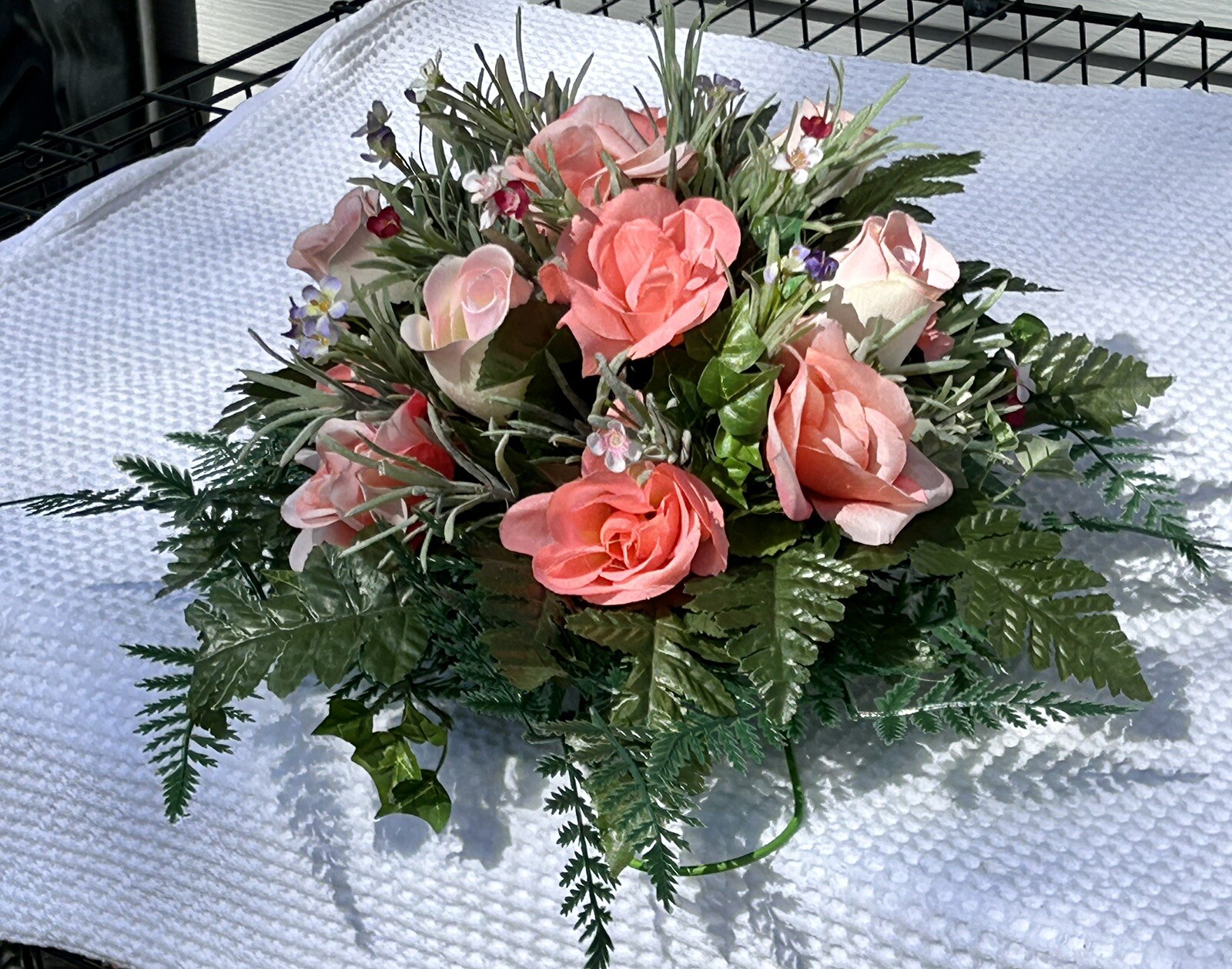 Memorial Cemetery Silk Flower Headstone Saddle tombstone Saddle eBay