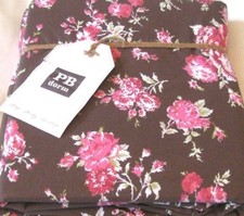 Pottery Barn Dorm Twin Duvet Cover Sunwashed Floral Pink Roses Flowers Brown NIP