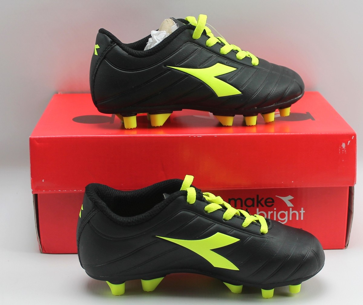 Crampons Diadora Pichichi 2 MDPU JR - Noir Et Jaune, Taille 3,5, Neufs En Boîte