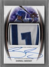 2014 Leaf Trinity Draft Darnell Sweeney Bronze 2 Color Patch Auto RC Phillies