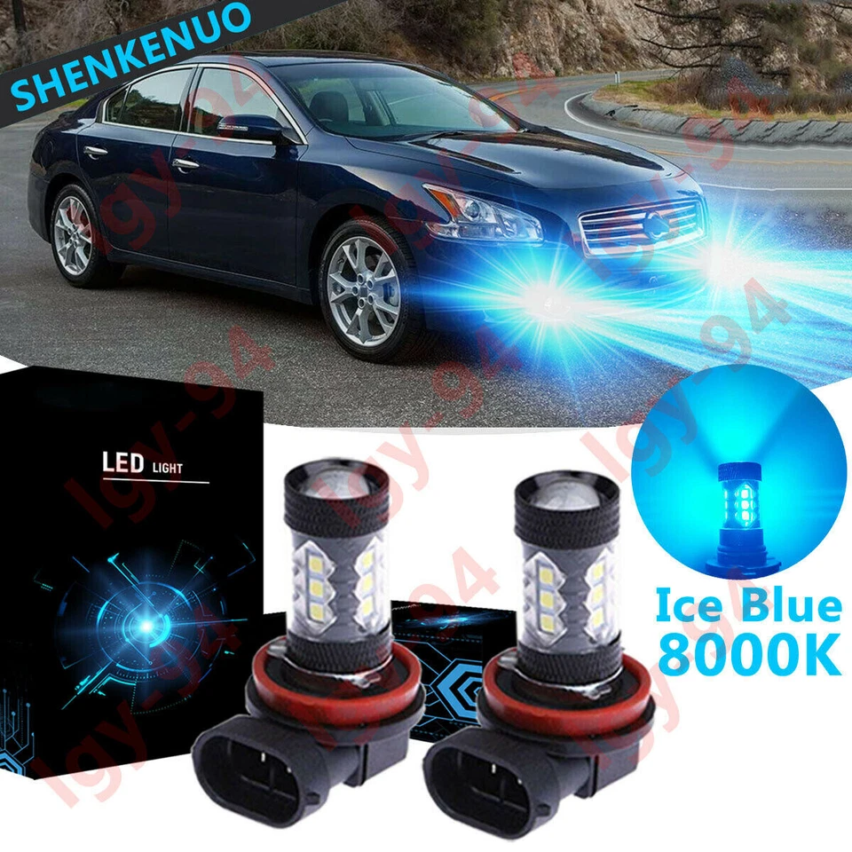 2 bombillas antiniebla LED HY azul hielo 8000K 80W H8 H9 H11 para BMW E90 325 328 335i Foto 2 de 4