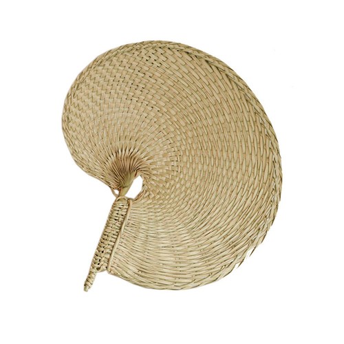 Handmade Straw Leaf Hand Fan Weave Rattan Palm Summer Cool Cattail Fan Supplies - Picture 5 of 11