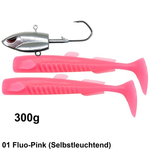 FLADEN Norwegen Meeresköder 200g bis 400g - 2x Gummifisch + Jigkopf Dorsch Köder - Bild 4 von 20