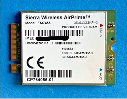 Sierra Wireless AirPrime EM7455 QUALCOMM CELLULAR 4G LTE WWAN M.2 CARD UNLOCKED - 第 1/2 張圖片