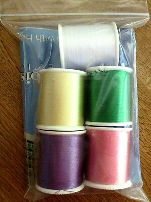 LOT OF 5 NEW SPOOLS ~ Robison-Anton Rayon & Polyester Bobbin Thread