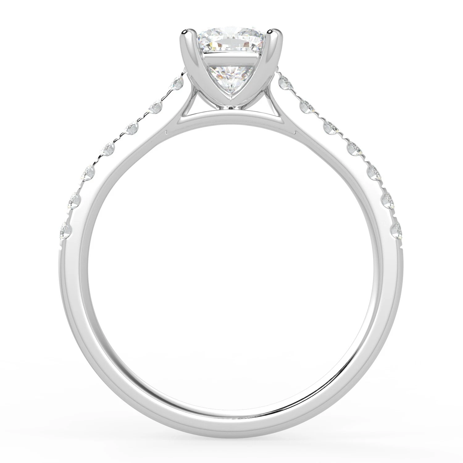 3.00 Ct IGI Cushion Cut Lab Grown Diamond Engagement Ring 14k White Gold image-3