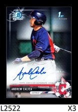 1-2017 BOWMAN CHROME PROSPECTS AUTO ANDREW CALICA INDIANS CARD#CPA-ACA QTY