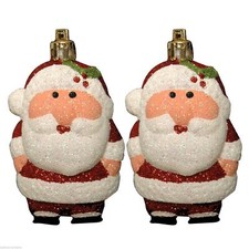 2x Cute Santa Baubles For Xmas Tree Hanging Decorations