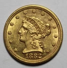 1882 $2.50 Liberty Gold Scratched Obverse M1093