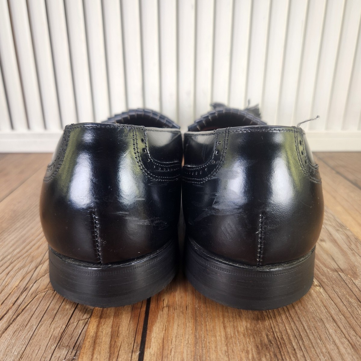 Bostonian Classics Wingtip Tasseled Loafers Mens Sz 11 D Black Brogue Preppy USA BOSTONIAN Black Leather Brogue Wingtip Tassel Loafers Dress  main image 2