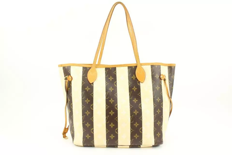 Louis Vuitton Limited Monogram Stripe Rayures Neverfull MM Tote 124lv7