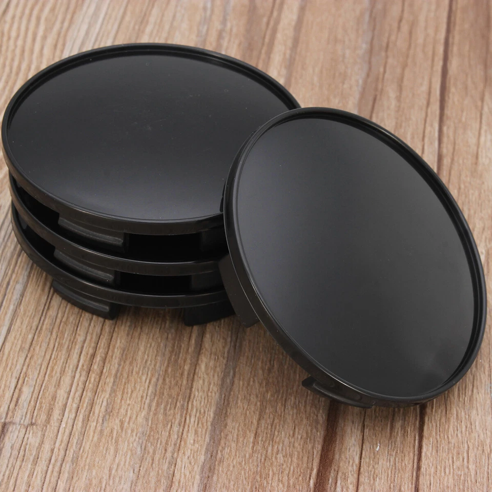 Tapacubos centrales universales negros para llantas de neumáticos 4 piezas Cubierta Accesorios para automóviles Foto 3 de 4