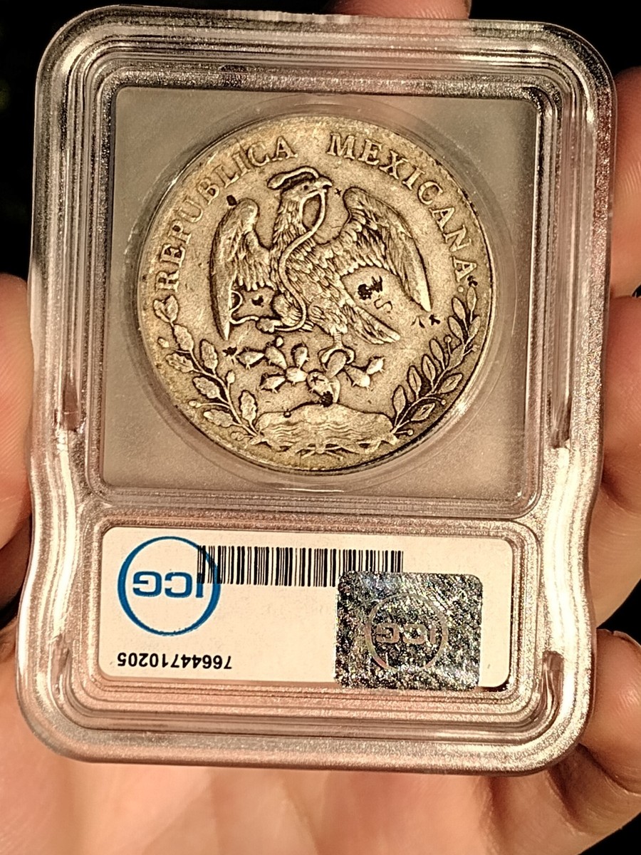 1891-Zs,FZ Mexico 8 SILVER Reales, ICG - GENUINE Chop Marks! GREAT