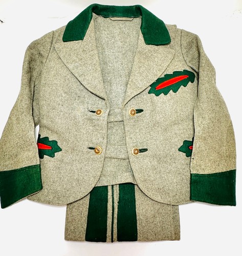 RARE WWII Era TRADITIONAL BAVARIAN GERMAN AUSTRIAN STYLE CHILD'S SUIT GREEN - Picture 8 of 20