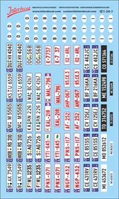 Décalcomanies De Plaques D'immatriculation Internationales - Échelle 1/24 - 130x55mm - Neuf