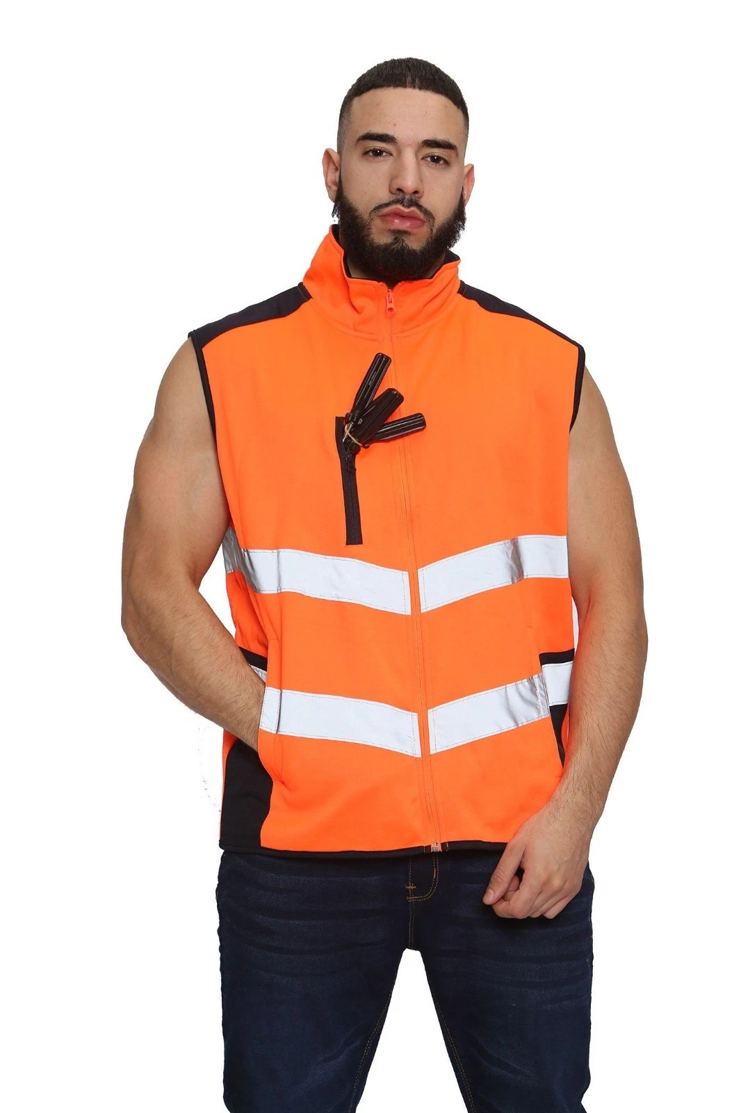 Hi Viz Sleeveless Gilet Body Warmer Jacket – High Visibility Zipper Fleece Waist
Opens in a new wind