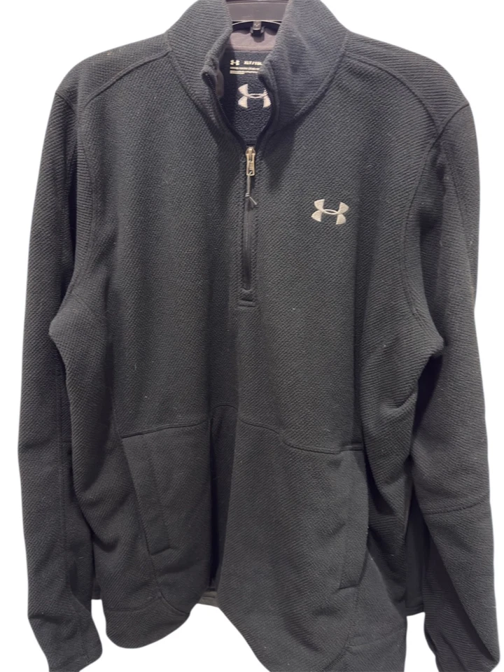 Sudadera Under Armour Suelta Cupé Lache Para Hombres Negra 1/4 Cremallera Polar Talla XL Alta Foto 3 de 4