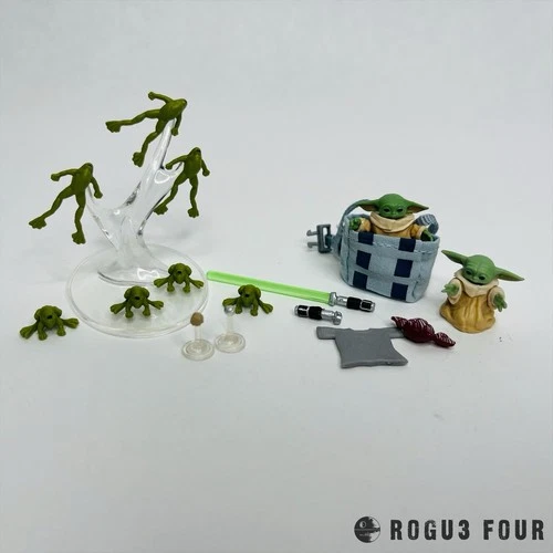 Star Wars 3.75 Vintage Collection Mandalorian Grogu Baby Yoda & Accessory Lot