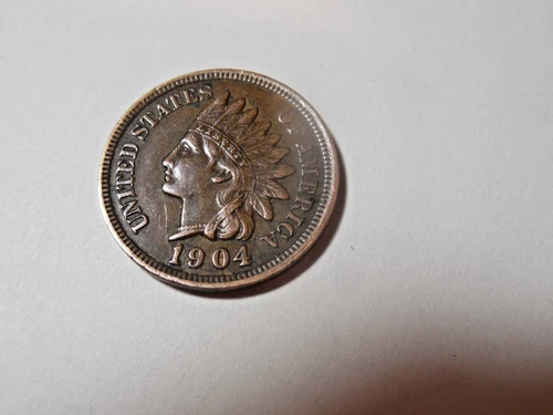 1904 Indian Head Penny in about XF condition.  Liberty, great rim, diamonds.