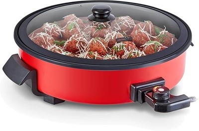 Ginny's Family Skillet 14 Inch Red Electric Fry Pan Cooker-FREE SHIPPING