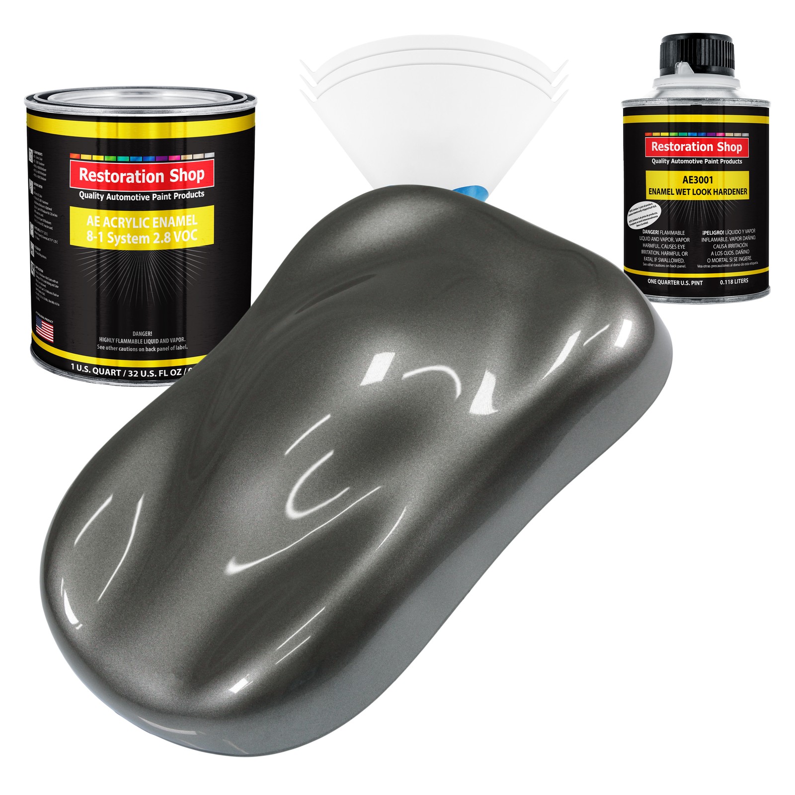 Restoration Shop Dark Charcoal Metallic Acrylic Enamel Auto Paint Quart Kit