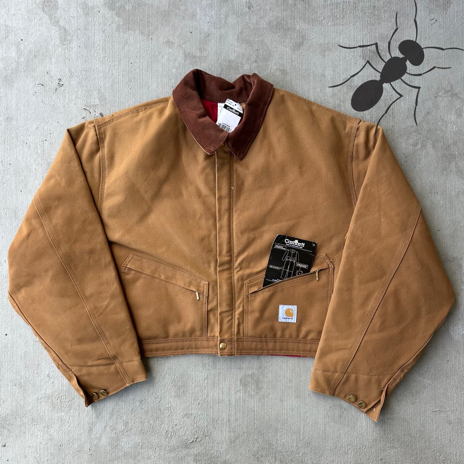 Vintage Y2K Carhartt brown cropped Detroit style work wear jacket