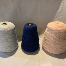 Yarn Cone Very Thin Yarn 3 Cones Light Blue, Blue and Peach Colors 3 lbs of Yarn