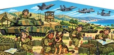 Army Bounce House Banner 15x15 Hook & Loop Art Panel 16oz Vinyl Made in USA