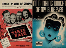 Bundle 4xA5 vintage music sheets might as well be spring etc 03 