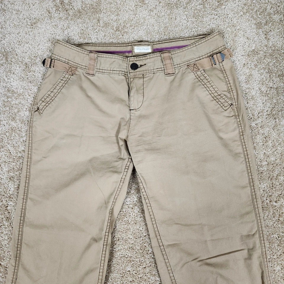 Pantalones para mujer Maurices caqui talla 11/12 calce relajado cintura ajustable utilitarios Foto 2 de 4