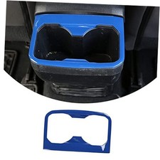 Car ABS Inner Rear Row Cup Holder Trim Panel Stickers,Fit for Tacoma 2016 Blue