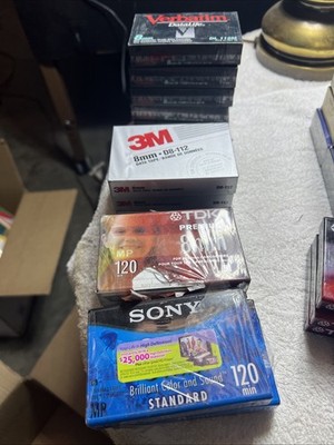 Lot Of 12 Mixed Lot Sony Verbatim 3M TDK 8mm Standard Video Cassettes Sealed