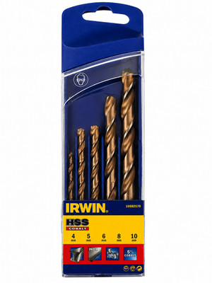 IRWIN HSS Cobalt Metallbohrer Set 4 10 mm 10502570 Spiralbohrer Metall Edelstahl