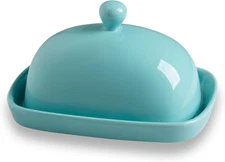 Sweejar Ceramic Butter Dish with Lid for Countertop,Porcelain Butter Keeper with