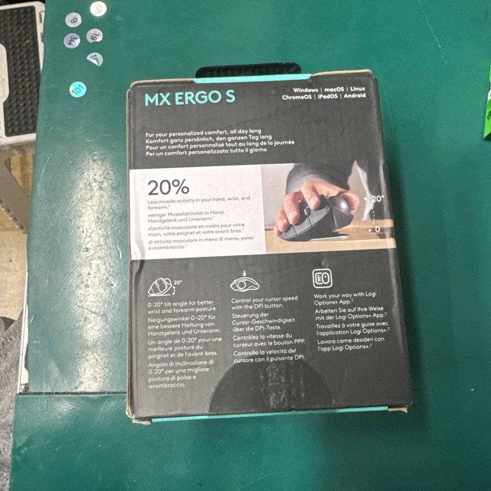 Logitech MX Ergo S Wireless Trackball Mouse - Black - Image 4 of 4