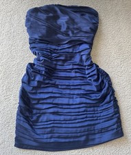 Express Royal Blue Strapless Mini Ruching Bodycon Dress Tube Y2K 6