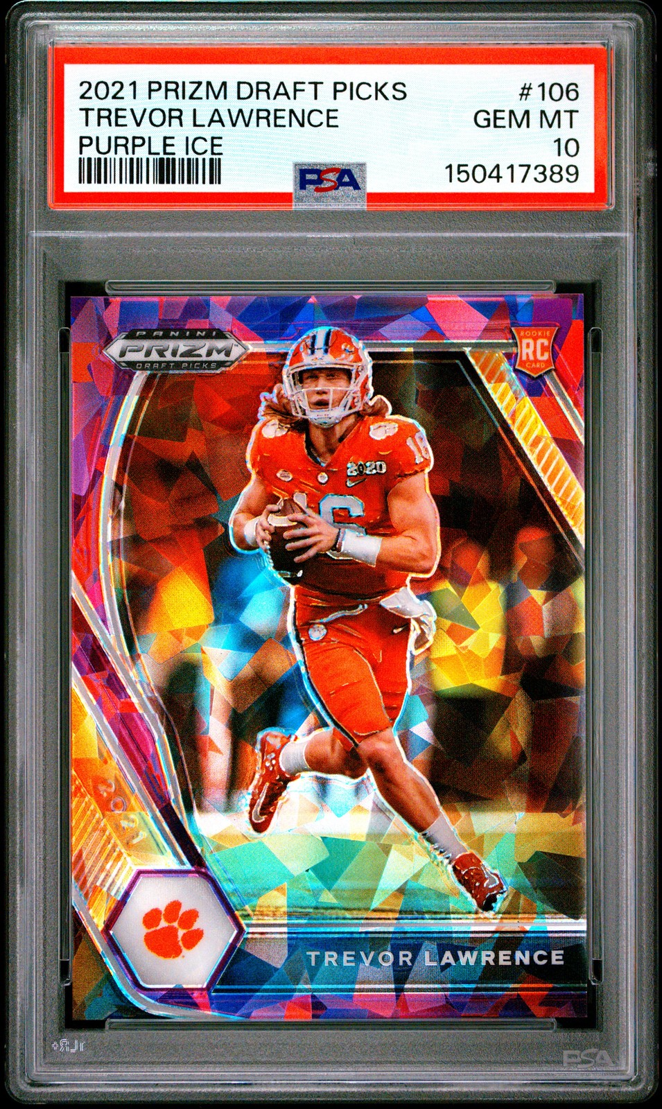 Trevor Lawrence Panini Prizm Draft Picks #106 Purple Ice