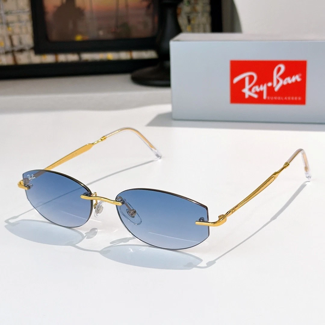 Ray-Ban Rimless Blue Sunglasses for Men for sale | eBay