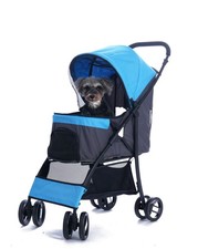 4 Wheels Pet Stroller,Easy-Foldable Dog Cat Cage Jogger Stroller with Weather