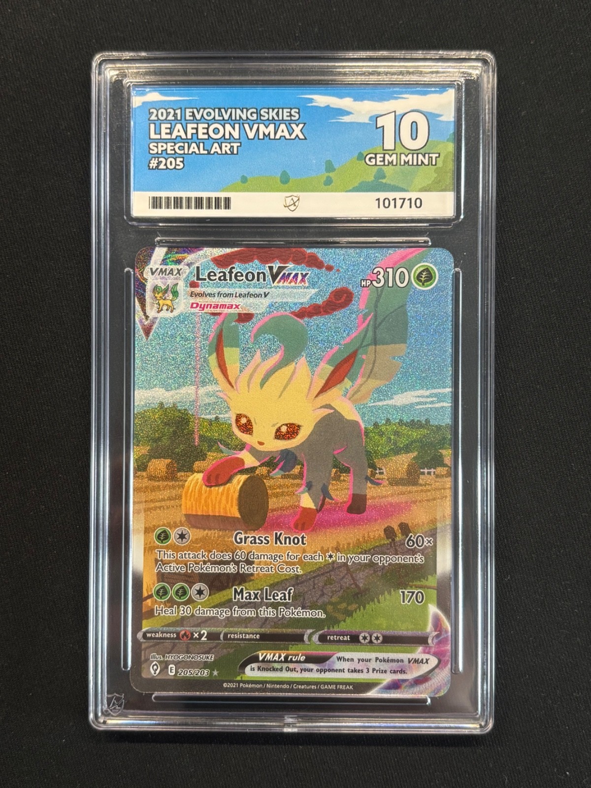 Leafeon VMAX Alternate Art 205/203 Pokemon Evolving Skies Ace 10