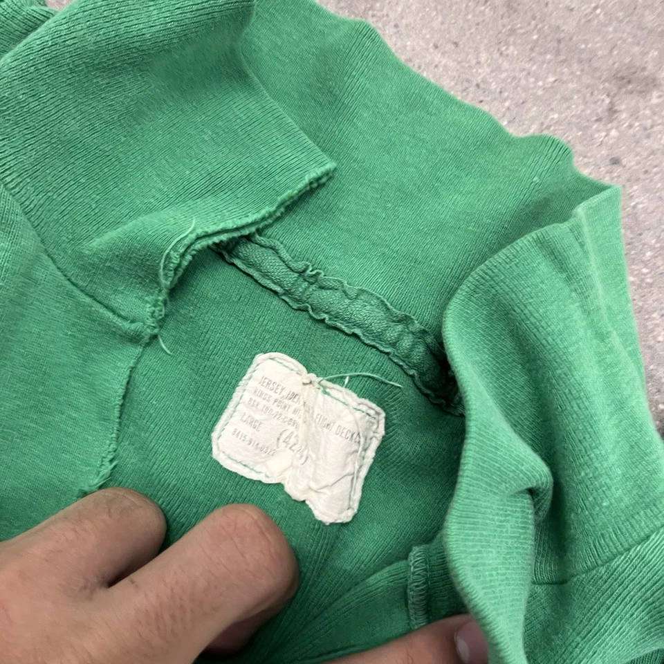 USN Portaaviones Cubierta de Vuelo Tripulación Jersey Verde L Catapulta Soporte Plantilla Foto 3 de 4