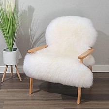 Genuine Sheepskin Rug New Zealand Fluffy Lambskin Rug, Natural Luxury Sheepsk...