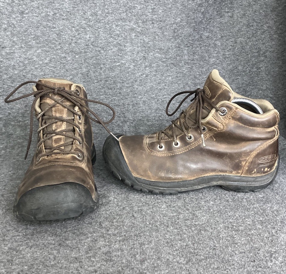 Stivali Keen Brooklyn uomo 9 impermeabili stringati pelle marrone casual comodi medi