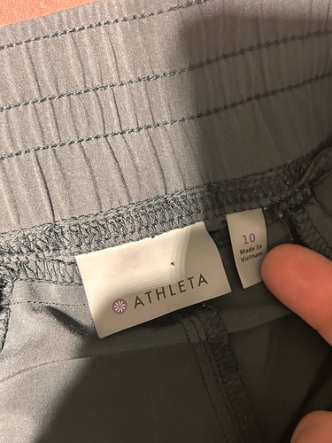 Athleta Women Sz 10 Large Pants Grey Draw String Joggers Stretch Pull On La Viva - Picture 3 of 10