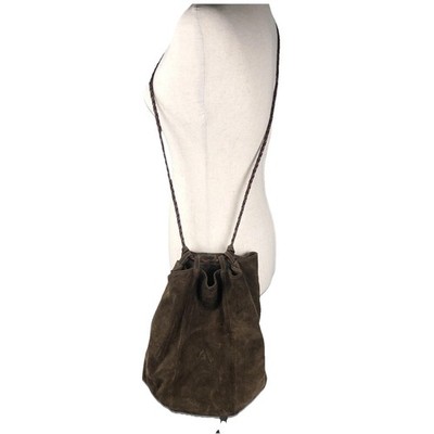 Desmo Slouchy Brown Italian Soft Leather Suede Bag With Braided Handle Saks Hobo
