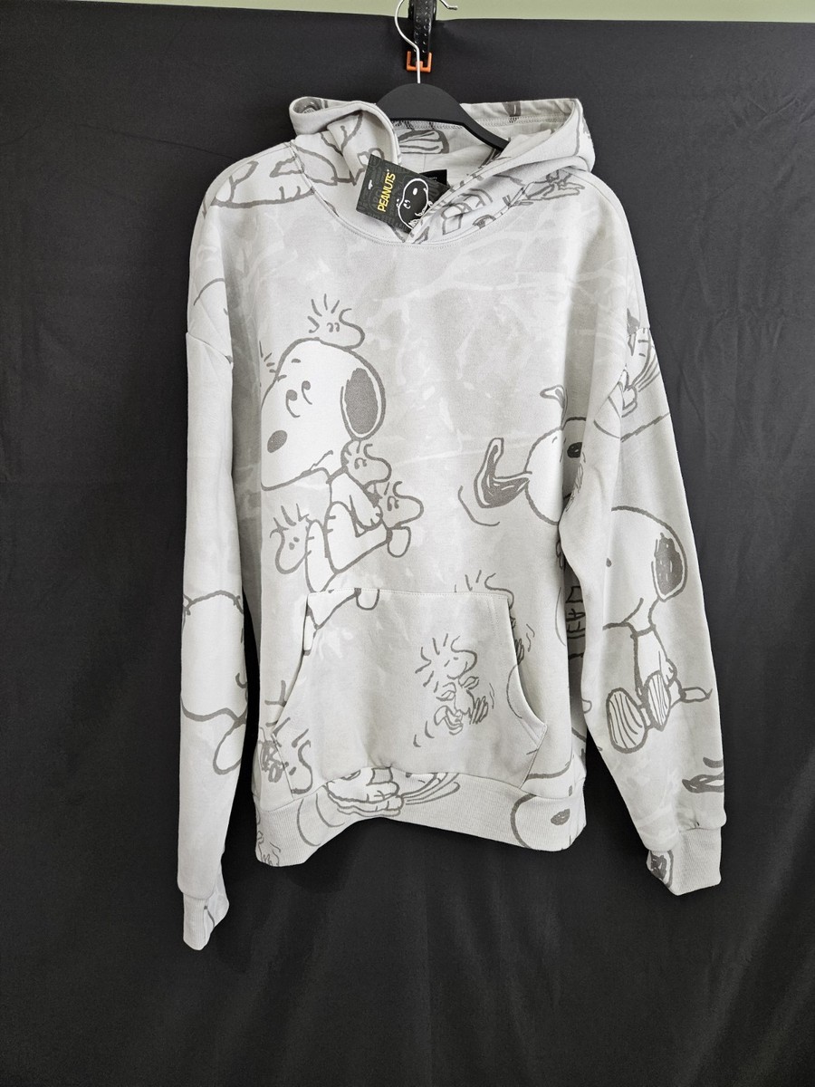 Peanuts Snoopy & Woodstock Cream Hooded Sweatshirt Men's Hoodie