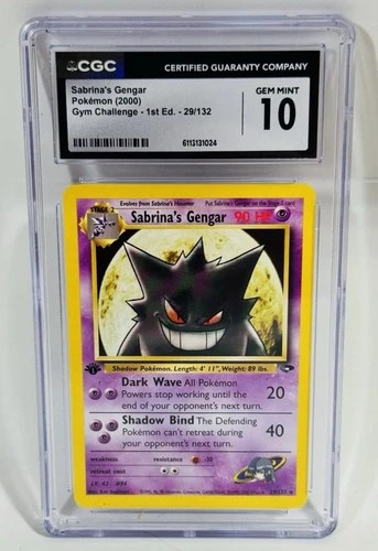 Pokémon Sabrina’s Gengar  1st Edition Gym Challenge Cgc 10